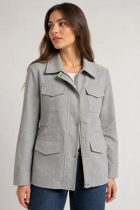 Diva Lady Jackets & Blazers - Diva Lady Gray Jacket with Front Pockets Size 46
